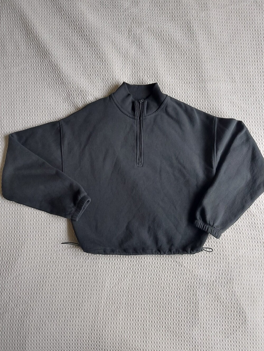 Cotton Grey Half-Zip Pullover Sweater
